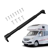 RV Screen Door Support Bar Handle with Metal Base, Adjustable Camper Screen Door Crossbar Accessories for Trailer RV Entry Support, Sturdy Push Protector for Easy Exit Assist and Pull Grip