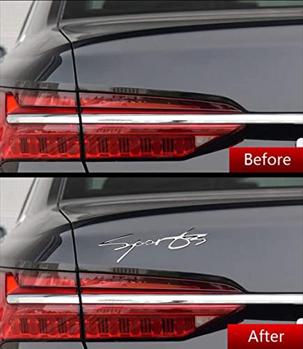 1 Pack Metal Car Sport Sticker, 3D Premium Car Side Fender Rear Trunk Stickers Logo Badge Decals, Car Sport Emblems Universal For All Cars (Sliver) #TOP4