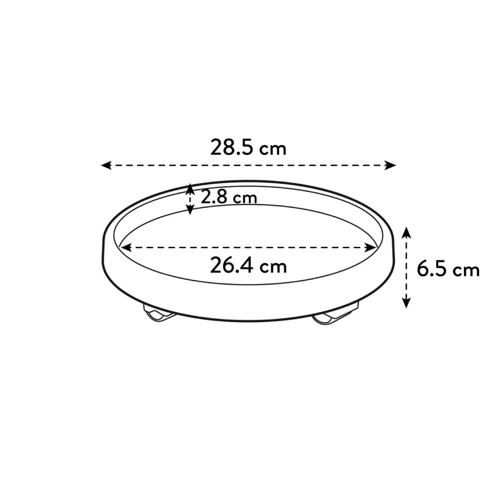 elho Uniwersalny Planttaxi 30 - Spodek do wnętrz, na zewnątrz i akcesoriów - Ø 28,5 x wys. 6,5 cm - czarny/antracyt