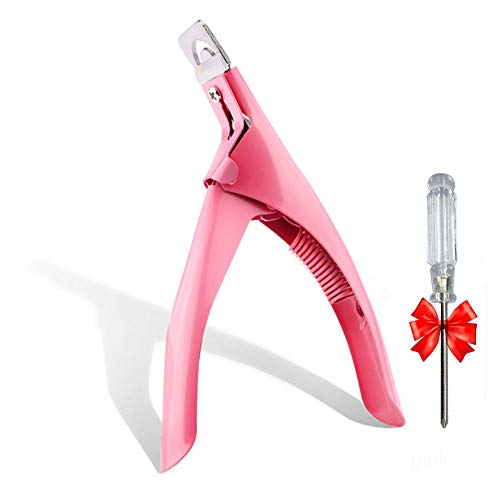Stainless Steel Nail Cutter For Nails,Acrylic Nail Clipper,Artificial Acrylic Fake False Nail Tip Clipper Cutter for Manicure Pedicure, Salon Home Nail (Pink)