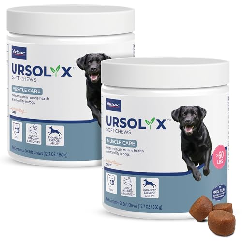 Image of Virbac URSOLYX Soft Chews for Dogs | Muscle Health Support for Senior, Active or Recovering Dogs, Large | 120 Count 4-Month Supply