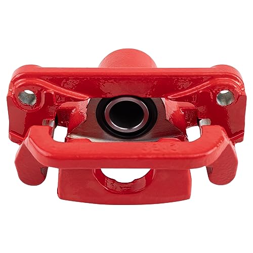 Image of TRQ Rear Right Brake Caliper w /Bracket Performance Red Passenger Side