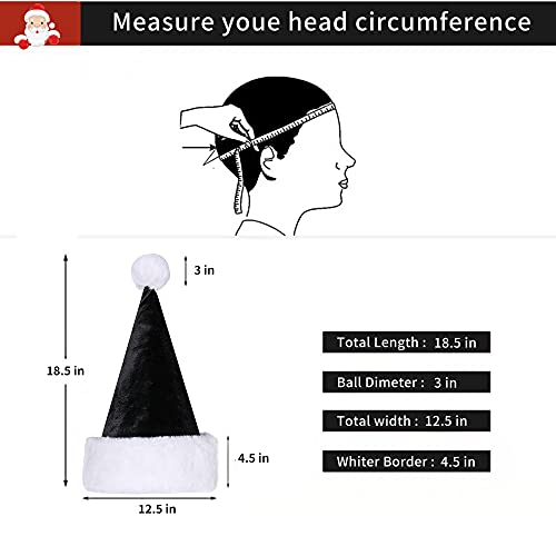 Image of Santa Hat, Christmas Hat for Adults Unisex Velvet Comfort Xmas Hats