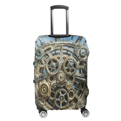 Cool Steampunk Gears Luggage Cover Elastic Suitcase Protector Case Anti-Scratch Washable Baggage Covers Protector For Traveling, Aircraft Consignment L4