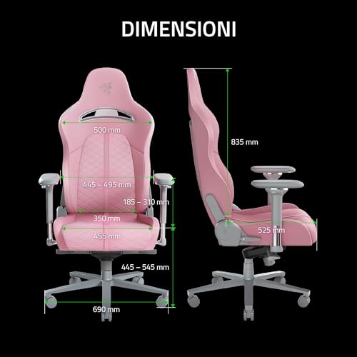 Enki (Quartz) - Sedia Da Gaming Con Supporto Lombare Integrato, Finta Pelle Multistrato, Cuscini In Schiuma Ad Alta Densità, Braccioli 4D, Cuscino Poggiatesta - Sedia gaming - Immagine 2