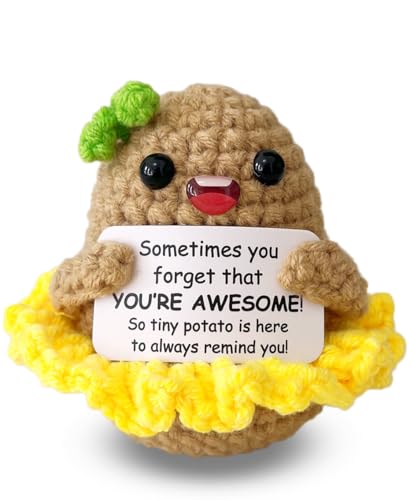 MHRYEZ Inspirational Crochet Potato Funny Gifts with Positive Words for Friends Women, Emotional...