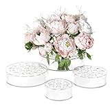 4Pcs Clear Acrylic Flower Vase, Leak-Proof Low Vase, Cylinder Vases - Clear Floral Centerpiece for Dining Table, Reception, Home Party Decorations