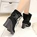 Womens Round Toe Winter Suede Boot Dressy Boots Non-slip High Heel Fall Fashion Plush Warm Ankle Boots