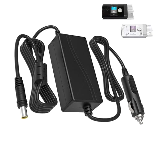 90W Car Charger Adapter for Resmed S10 Series CPAP ResMed Airsense 10 S10 AirCurve 10 Series Resmed S10 370001 37297 Rockpals 300W/500W Vehicle Power Supply