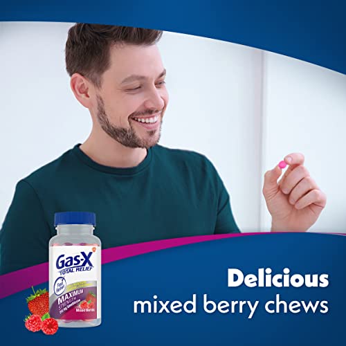 Gas-X Comprimidos mastigáveis de alívio total com resistência máxima alívio de gás Simeticone 250 mg