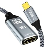 Adattatore da USB C a HDMI2.1, cavo da tipo C a HDMI femmina, 8K a 60Hz 4K a 144Hz, Thunderbolt 4/5 compatibile con MacBook Pro/Air, iPad Pro, iPhone 17 16, HDCP 2.3 e HDR10, 48 Gbps, XPS, Galaxy S22