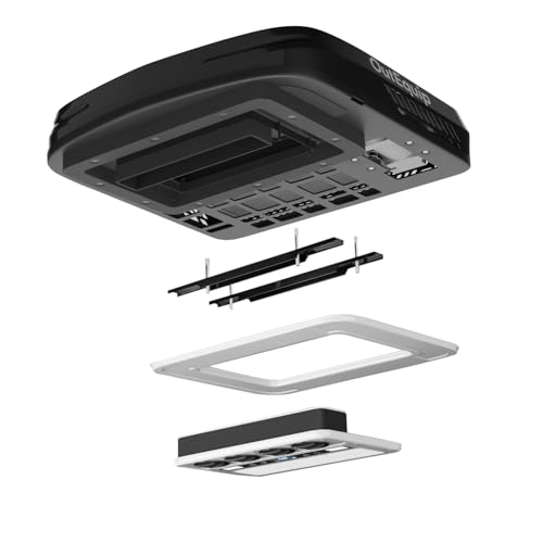 Outequip 12V Black RV AC with Heat