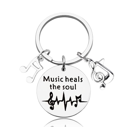 Musicale Compleanno Regali di Natale per musicisti Musica Portachiavi Regali per Fidanzata Fidanzato Anniversario Regali di ispirazione per gli amanti della musica La musica Guarisce l'anima