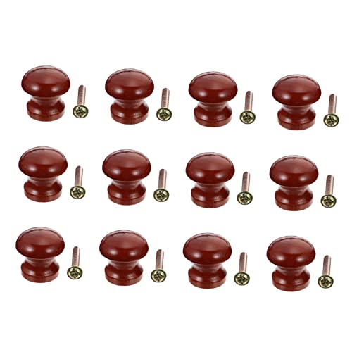 BUTIFULSIC Elegant 12pcs Wooden Handles Single Hole for Kitchen Cabinet Handles Replacement
