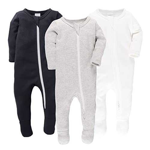 Baby Boys' Cotton Sleep and Play Pjs, Snug Fit Footed Jumpsuit, Zip Front Pajamas