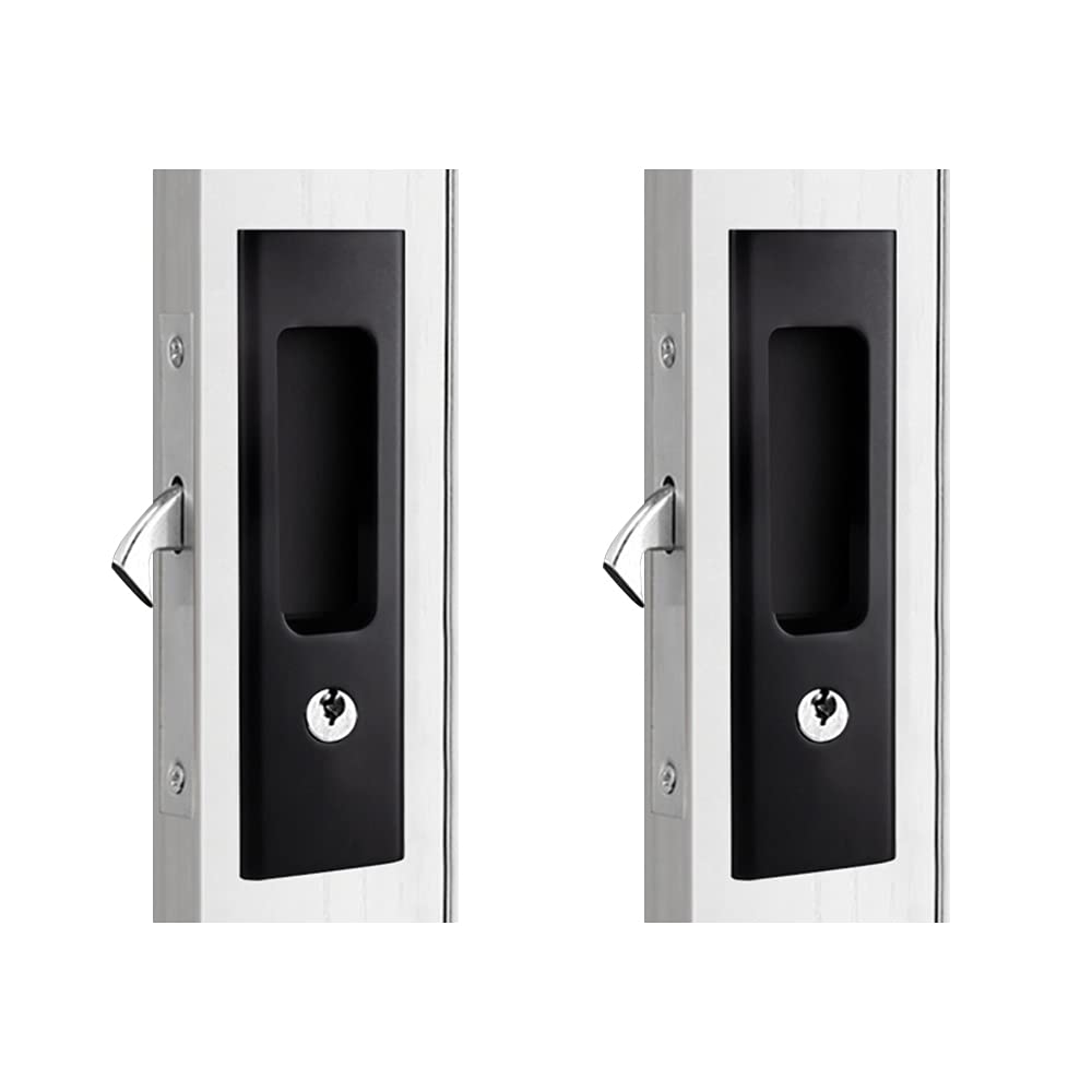 Buy LWZH 6.3" Sliding Barn Door Mortise Latch Black Lock Invisible