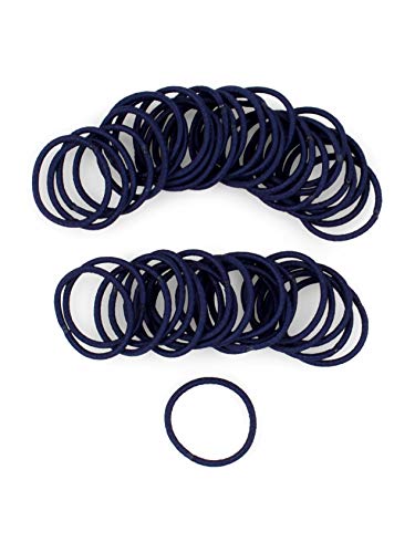 Heliums Small Hair Bands - Navy Blue - 2mm Hair Ties, 48 Count, 2.5cm Mini Hair Bobbles for Small Ponytails Braids and Kids - Image 2