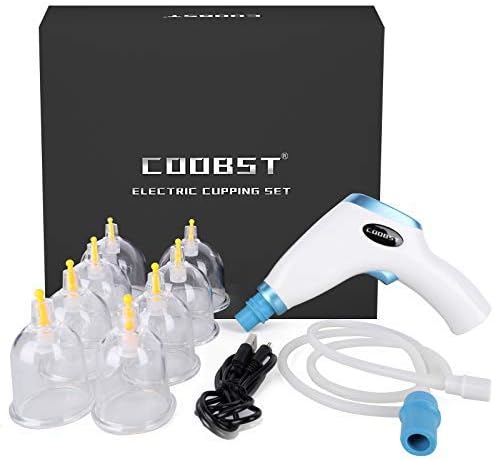 Cupping kit for Massage Therapy, Profession Cupping Set with Electric Cupping Guasha Pump, Cupping Therapy Set with 8pcs High Temp and High Pressure Resistant Vacuum Suction Cups for Cellulite