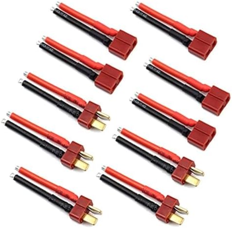 5 Pairs T Plug Connector Female and Male Deans with 14AWG Silicon Wire for RC Lipo Battery Cable Drone