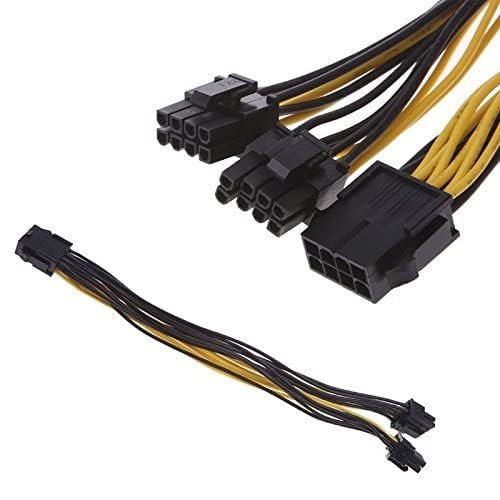 WiredCom® 20cm 8 Pin Female to Male 2 Port(6+2) Pin PCI-Express 8pin to Dual 8 pin Splitter GPU Graphics Card Power Supply Cable (Pack of 1) - Image 2