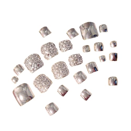 Hohopeti 24���Z�b�g �V���o�[�F�̐l�H�܃`�b�v �����̂��߂̃l�C���`�b�v �v���� �t���J�o�[�^�C�v �ȒP�����ܕی� �K�[���Y���f�B�[�X���� ���̎w�p