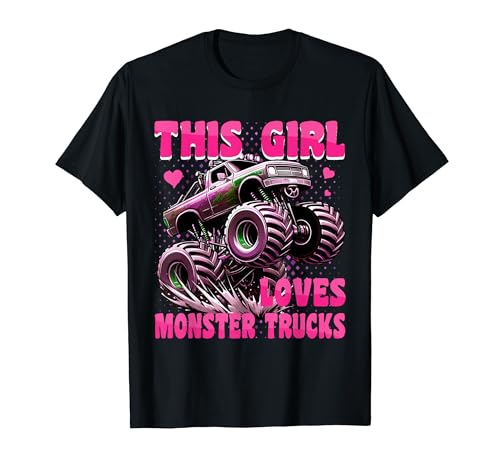 This Girl Loves Monster Trucks Fiesta de cumpleaños Monster Truck Camiseta