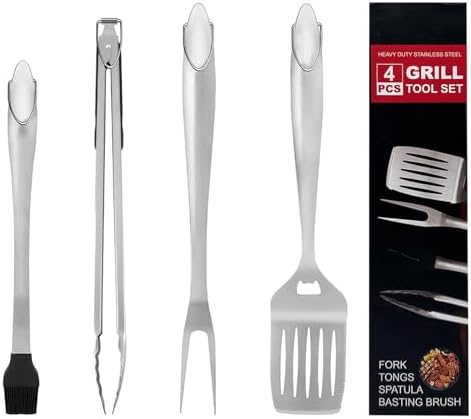 FIRBISI 8-Piece BBQ Grill Tool Set - Stainless Steel Grilling Accessories With Portable Storage Case - Perfect Gift For Dad & Outdoor Cooking