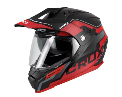 Cascos Enduro Crux S789 negro y rojo talla XL para moto de montaña