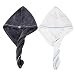 Hair Towel Wrap Turban Microfiber Drying Bath Shower Head Towel with Buttons, Quick Magic Dryer, Dry Hair Hat, Wrapped Bath Cap 2 Pack By Duomishu (Gray and White)