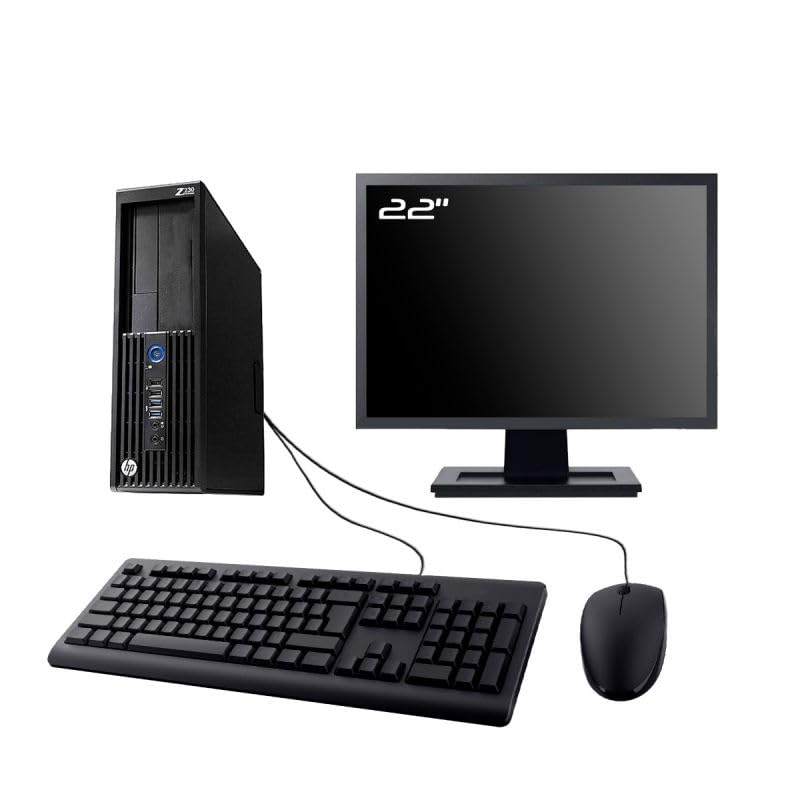 HP PC Workstation Z230 SFF Ecran 22" Intel I3-4130 RAM 8Go SSD 480Go W11 WiFi