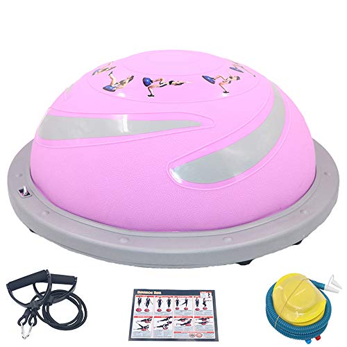 QIQI Entrenador de Equilibrio de Media Bola con Correas Bola de Equilibrio de Yoga Antideslizante para Entrenamiento de la Base Fitness Ejercicio de Fuerza Ejercicio de Entrenamiento Gimnasio,Púrpura