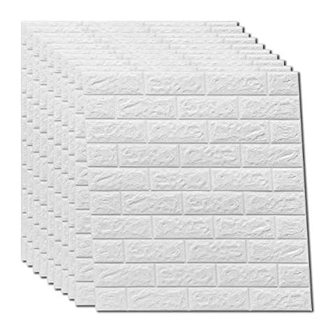 3D Wandpaneele Selbstklebend Steinoptik Tapete, Wasserfest Ziegelstein Wandtattoo PVC 77 CM x 70 CM Cover
