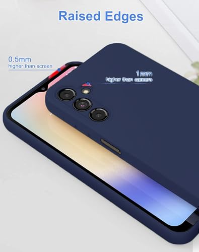 Image of DIZORO Microfiber Candy Case Compatible for Samsung A14 5G Smooth Touch Cushion Liquid Soft Silicone Gel Rubber Phone Cases Non-Slip Full Body Protective Shockproof Back Cover (Navy Blue)