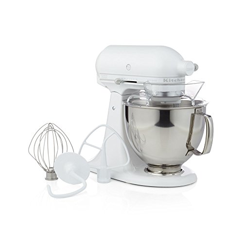 Image of KitchenAid KSM150PSWW Artisan Series 5-Qt. Stand Mixer with Pouring Shield - White On White