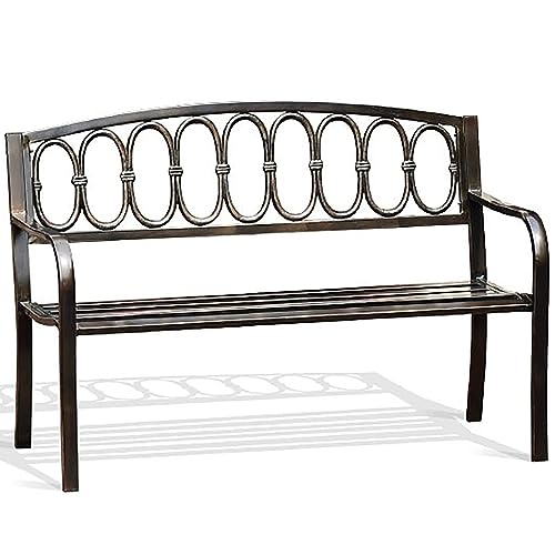Banc de jardin en métal idéal pour vos moments de détente sur la pelouse du patio