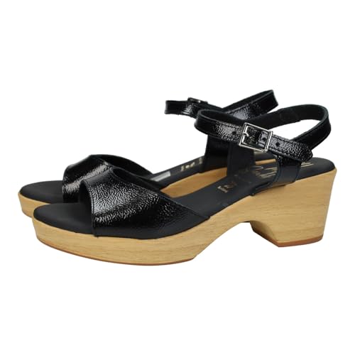 Sandales en cuir noir d'été pour femme idéales pour le quotidien