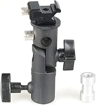 E Type Metal Flash Bracket Universal Hot Shoe Speedlite Umbrella Holder With 1 4 to 3 8 Screw Mount Swivel Adapter-Black E Type Metal Flash Bracket Universal Hot Shoe Speedlite Umbrella Holder With 1 4 to 3 8 Screw Mount Swivel Adapter-Black