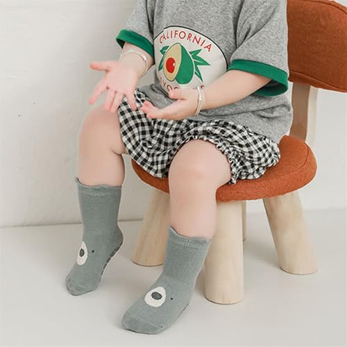 Baby Toddler Non-Skid Crew Socks, Girl Boy Non Slip Socks, Newborn Infant First Walking Floor Socks, 10 Packs3