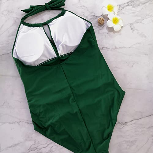 Maternity Swimsuits One Piece V-Neck Pregnancy Swimwear Halter Maternity Bikini Green L #TOP5