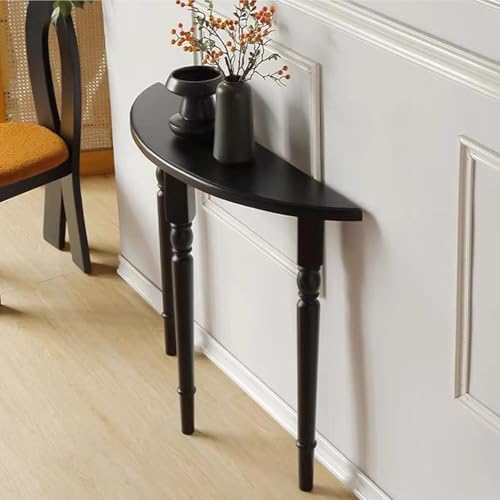Image of Wooden Expert 120Cm Length Premium Royal Half Moon Console Table with Storage | Narrow Wooden Entryway Accent Table | Solid Semi-Circle Design for Living Room, Hallway, Foyer, Entrance (120x35x80Cm)
