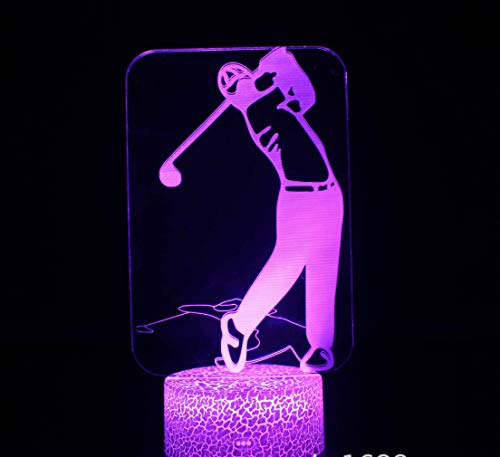 Golf 3D Veilleuse 7 Couleurs Décoration De La Maison Lampe De Table Crack Base Led Tactile Lumière 3D Illusion Lumière
