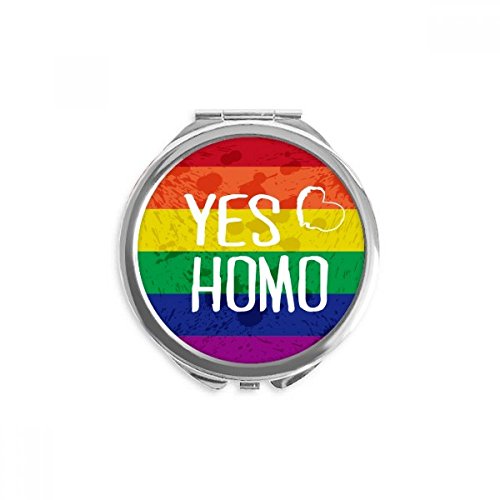 Miroir LGBT de poche Rainbow Love, le petit cadeau rond et multicolore parfait
