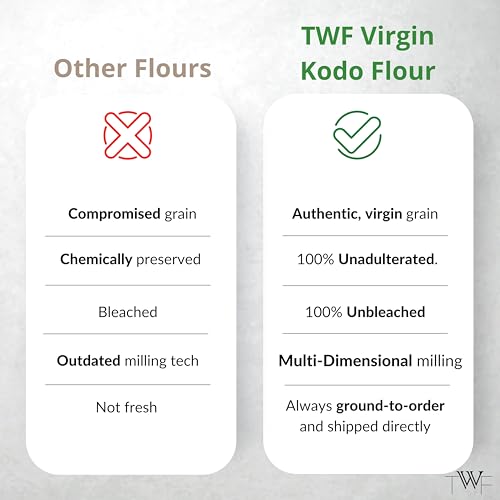Image of TWF Kodo Flour | 500gm | Stone Ground | Not Pulverized | Kodra Atta | Naturally Gluten-Free | Virgin - Nutrient Rich