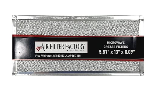 Air Filter Factory Replacement For W10208631A, AP5617368 Whirlpool 5.87 x 13 x 0.09 Inches 12-Layer Aluminum Microwave Oven Grease Mesh Filter