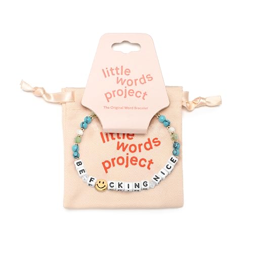 Be F*cking Nice Bracelet, The Original Word Bracelet, Made with Colorful Beads and Plated Brass Hardware, Handcrafted Design & Positive Message, Size SM2