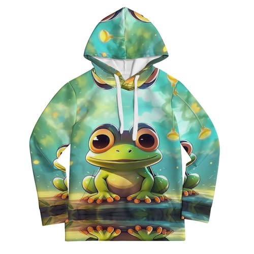 Sweat à capuche grenouille enfant L avec poches pour 5-13 ans - 2