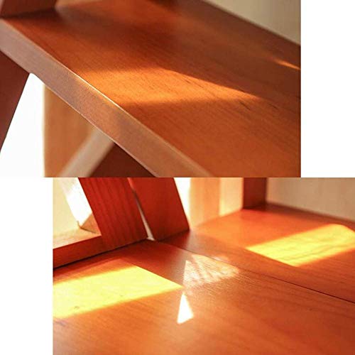 Taburete plegable de madera con 3 niveles para pie y biblioteca 4