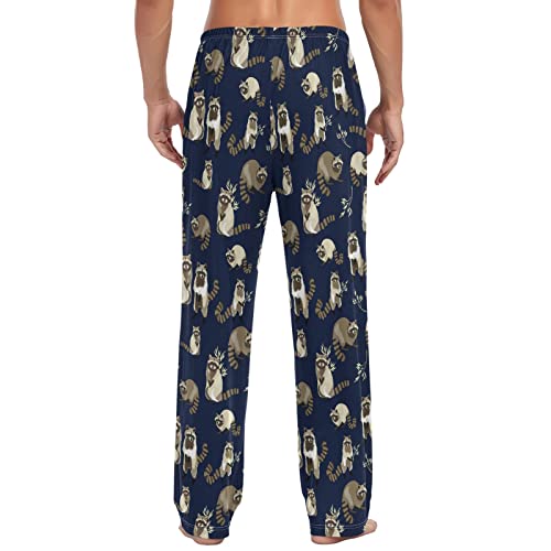 ZZXXB Dragon Dog Llama Pajama Pants for Men Comfort Sleep Lounge Bottoms Straight-fit with Pockets S-XXL2