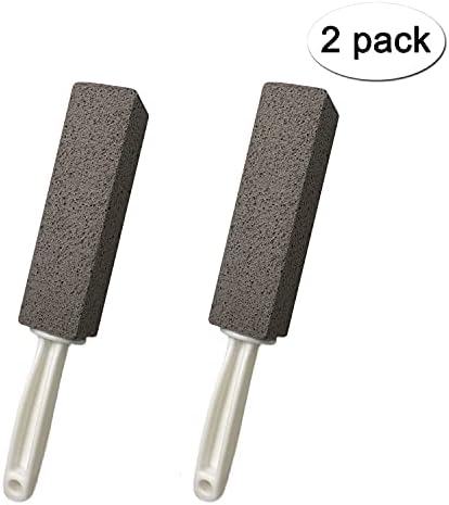 ddLUCK 2 Pack Pumice Cleaning Stone with Handle, Toilet Bowl Cleaner Toilet Brush with Non-Slip Long Plastic Handle for Kitchen/Bath/Pool/Household Cleaning