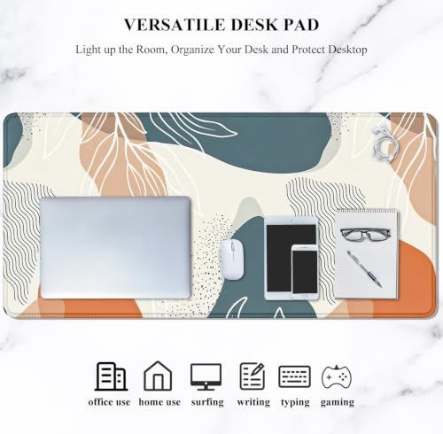 Image of Auhoahsil Large Gaming Mouse Pad, XL 31.5 x 11.8 in Desk Mat, Art Leaves